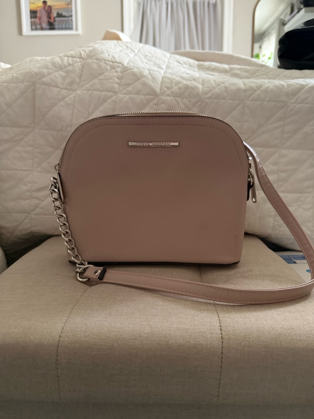 Steve Madden Blush Dome Crossbody with Chain Detail
